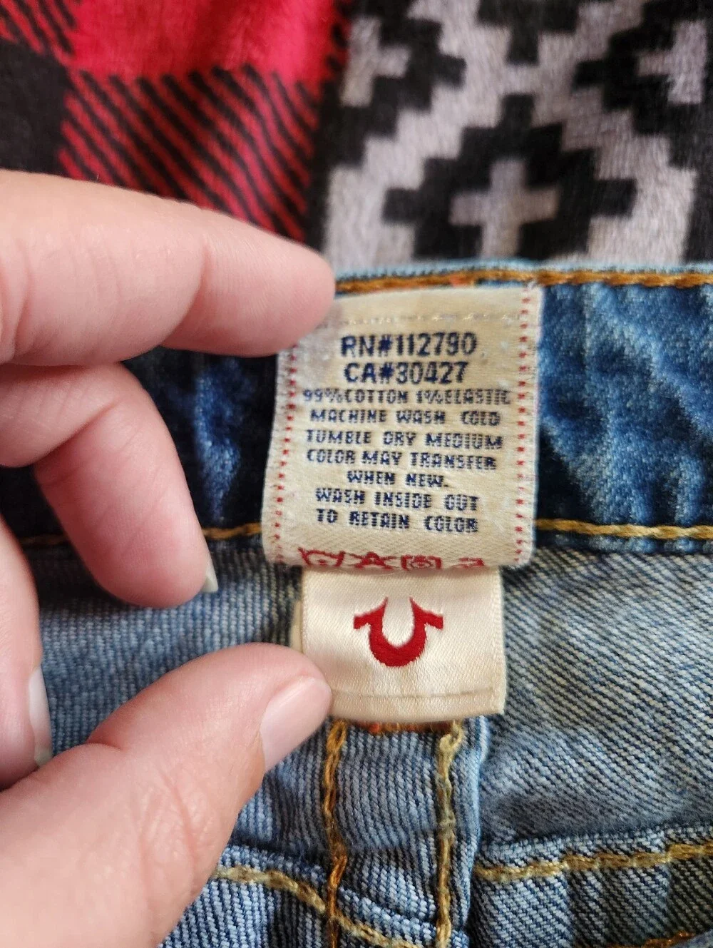 True Religion Joey Low Rise Flare Jeans Signature Stitch Size 29 Y2K USA - Picture 6 of 12